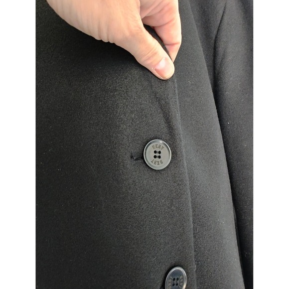 DKNY Wool Blend Over Coat XXL Black Longline Button Front Stand Collar Jacket - Picture 8 of 13